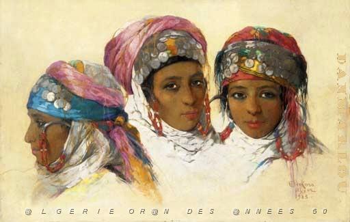 EMILE DECKERS (101).jpg - Etude de trois femmes alg�riennes 1933 - Deckers - Alger